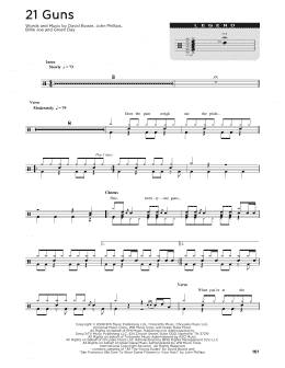 page one of 21 Guns (Drum Chart)