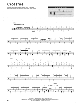 page one of Crossfire (Drum Chart)