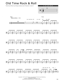 page one of Old Time Rock & Roll (Drum Chart)