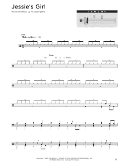 page one of Jessie's Girl (Drum Chart)
