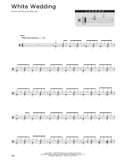 page one of White Wedding (Drum Chart)