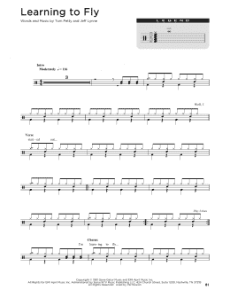 page one of Learning To Fly (Drum Chart)