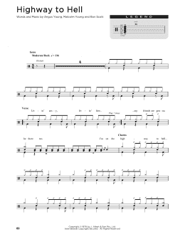 page one of Highway To Hell (Drum Chart)