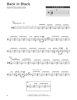 page one of Back In Black (Drum Chart)
