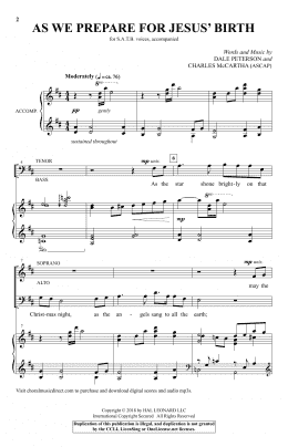 page one of As We Prepare For Jesus' Birth (SATB Choir)