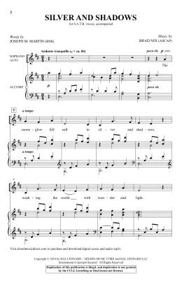 page one of Silver And Shadows (SATB Choir)