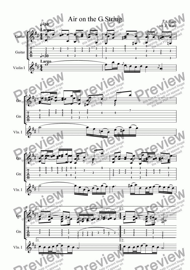 page one of Air on the G String