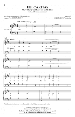 page one of Ubi Caritas (Where Charity And Love Are, God Is There) (SATB Choir)