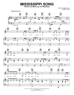 page one of Mississippi Song (Piano, Vocal & Guitar Chords (Right-Hand Melody))