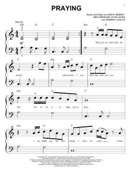 page one of Praying (Big Note Piano)