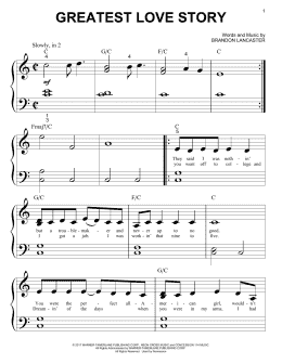 page one of Greatest Love Story (Big Note Piano)