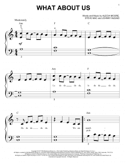 page one of What About Us (Big Note Piano)