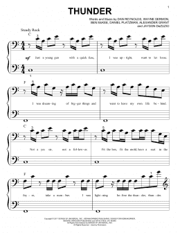 page one of Thunder (Big Note Piano)