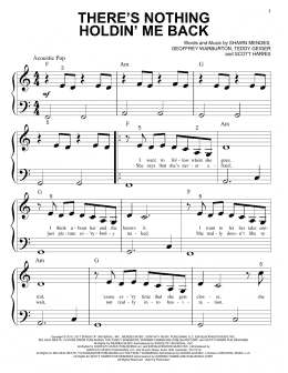 page one of There's Nothing Holdin' Me Back (Big Note Piano)