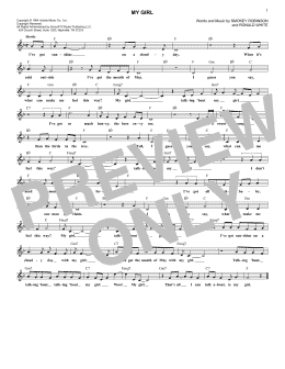 page one of My Girl (Lead Sheet / Fake Book)