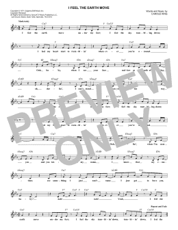 page one of I Feel The Earth Move (Lead Sheet / Fake Book)