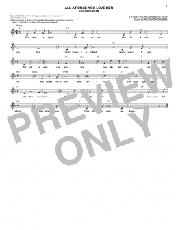 page one of All At Once You Love Her (Lead Sheet / Fake Book)