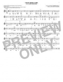 page one of I Enjoy Being A Girl (Lead Sheet / Fake Book)