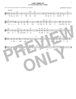 page one of I Ain't Down Yet (Lead Sheet / Fake Book)
