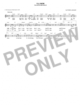 page one of I'll Know (Lead Sheet / Fake Book)