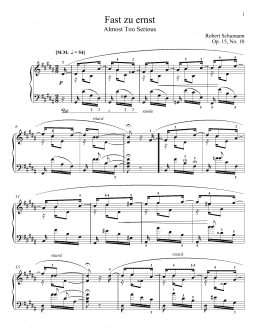 page one of Almost Too Serious, Op. 15, No. 10 (Piano Solo)
