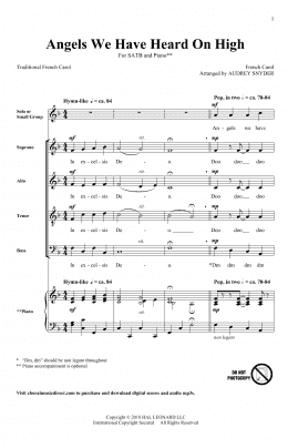 page one of Angels We Have Heard On High (SATB Choir)