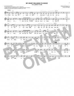 page one of My Heart Belongs To Daddy (Lead Sheet / Fake Book)