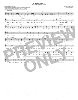 page one of It's De-Lovely (Lead Sheet / Fake Book)