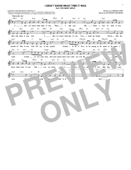 page one of I Didn't Know What Time It Was (Lead Sheet / Fake Book)
