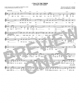 page one of I Talk To The Trees (Lead Sheet / Fake Book)