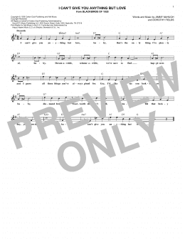 page one of I Can't Give You Anything But Love (Lead Sheet / Fake Book)