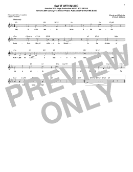 page one of Say It With Music (Lead Sheet / Fake Book)