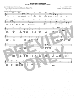 page one of Mountain Greenery (Lead Sheet / Fake Book)