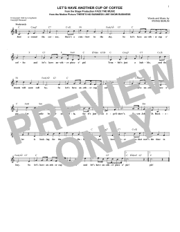 page one of Let's Have Another Cup Of Coffee (Lead Sheet / Fake Book)