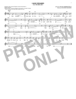 page one of I Have Dreamed (Lead Sheet / Fake Book)