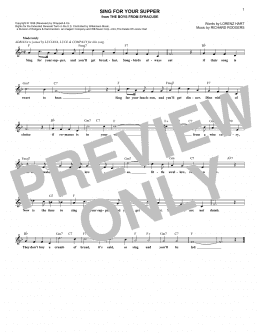 page one of Sing For Your Supper (Lead Sheet / Fake Book)
