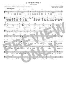 page one of If I Ruled The World (Lead Sheet / Fake Book)