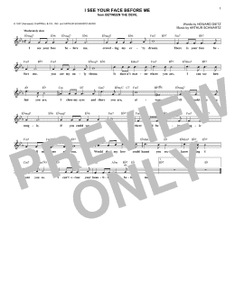 page one of I See Your Face Before Me (Lead Sheet / Fake Book)