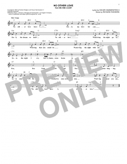 page one of No Other Love (Lead Sheet / Fake Book)
