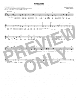 page one of Wunderbar (from Kiss Me, Kate) (Lead Sheet / Fake Book)