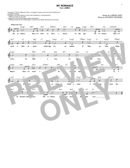 page one of My Romance (Lead Sheet / Fake Book)