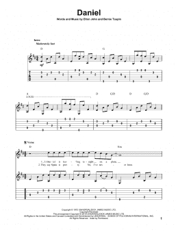 page one of Daniel (Solo Guitar)