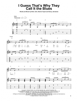 page one of I Guess That's Why They Call It The Blues (Solo Guitar)