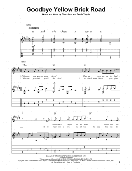 page one of Goodbye Yellow Brick Road (Solo Guitar)