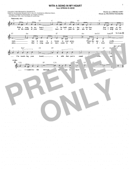 page one of With A Song In My Heart (Lead Sheet / Fake Book)