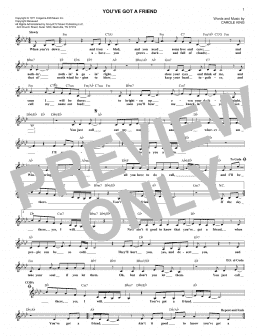 page one of You've Got A Friend (Lead Sheet / Fake Book)