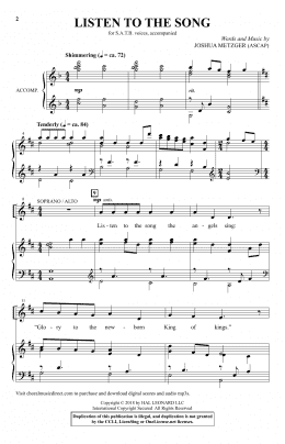 page one of Listen To The Song (SATB Choir)