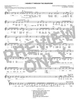 page one of I Heard It Through The Grapevine (Lead Sheet / Fake Book)