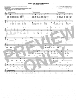 page one of Some Enchanted Evening (Lead Sheet / Fake Book)