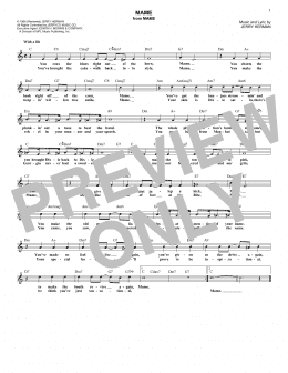 page one of Mame (Lead Sheet / Fake Book)